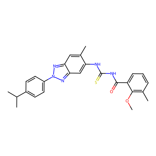 2-methoxy-3-methyl-N-({6-methyl-2-[4-(propan-2-yl)phenyl]-2H-benzotriazol-5-yl}carbamothioyl)benzamide structure