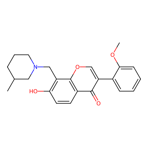 7-hydroxy-3-(2-methoxyphenyl)-8-((3-methylpiperidin-1-yl)methyl)-4H-chromen-4-one structure