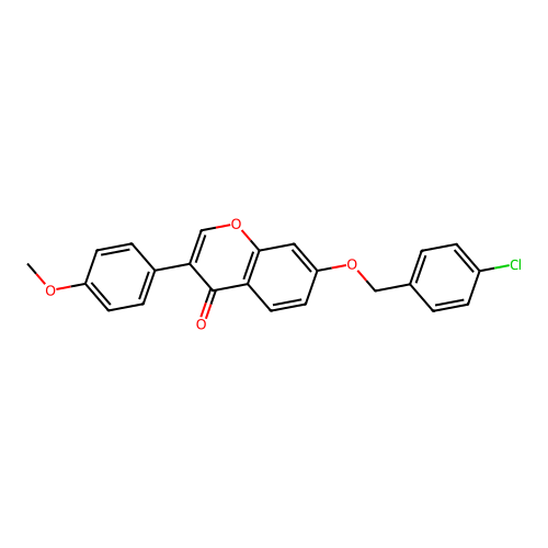 7-[(4-Chlorophenyl)methoxy]-3-(4-methoxyphenyl)chromen-4-one structure
