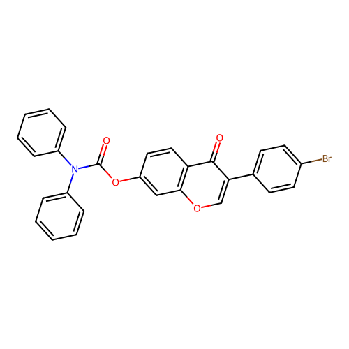 3-(4-bromophenyl)-4-oxo-4H-chromen-7-yl diphenylcarbamate structure