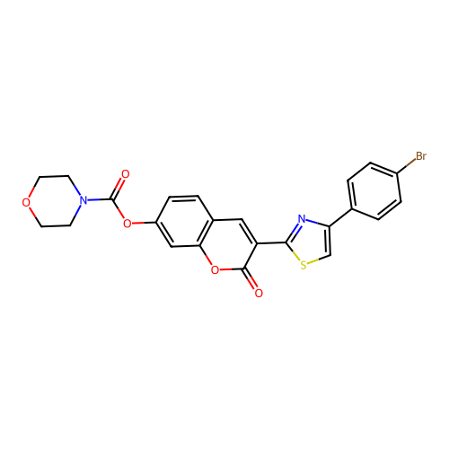 [3-[4-(4-bromophenyl)-1,3-thiazol-2-yl]-2-oxo-chromen-7-yl] Morpholine-4-carboxylate structure