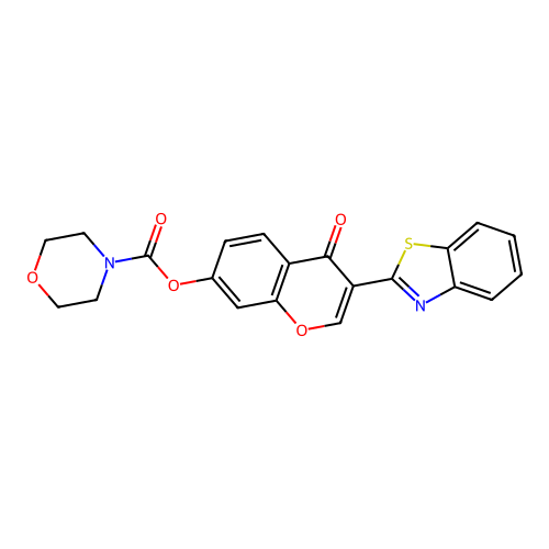 3-Benzothiazol-2-yl-4-oxochromen-7-yl morpholine-4-carboxylate structure