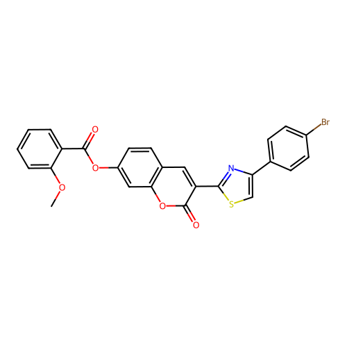 3-[4-(4-bromophenyl)-1,3-thiazol-2-yl]-2-oxo-2H-chromen-7-yl 2-methoxybenzoate structure