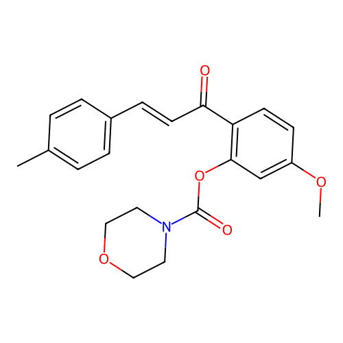 5-methoxy-2-[(2E)-3-(4-methylphenyl)prop-2-enoyl]phenyl morpholine-4-carboxylate structure