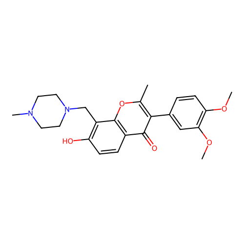 3-(3,4-dimethoxyphenyl)-7-hydroxy-2-methyl-8-[(4-methylpiperazin-1-yl)methyl]-4H-chromen-4-one structure