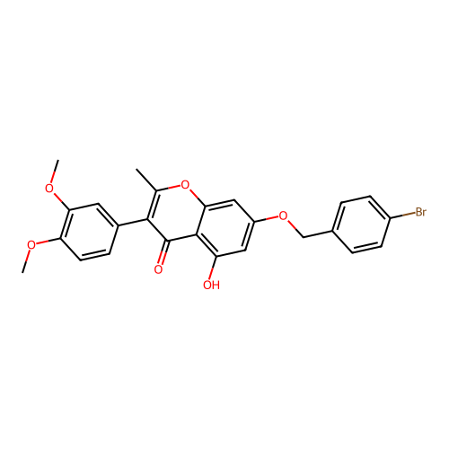 3-(3,4-dimethoxyphenyl)-7-[(4-bromophenyl)methoxy]-5-hydroxy-2-methylchromen-4 -one structure