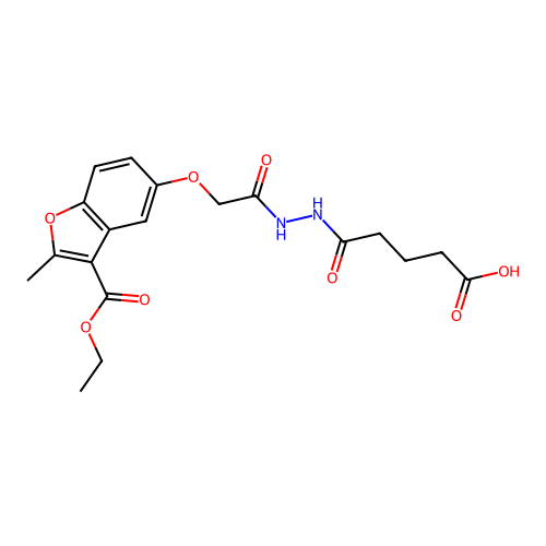 4-[[[2-(3-ethoxycarbonyl-2-methyl-benzofuran-5-yl)oxyacetyl]amino]carbamoyl]butanoic Acid structure
