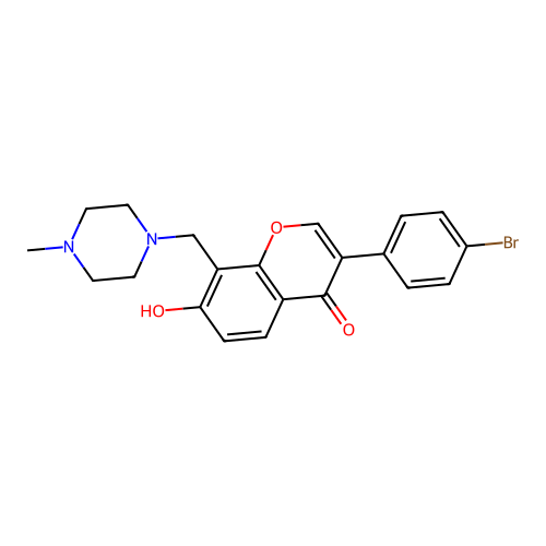 3-(4-bromophenyl)-7-hydroxy-8-((4-methylpiperazin-1-yl)methyl)-4H-chromen-4-one structure