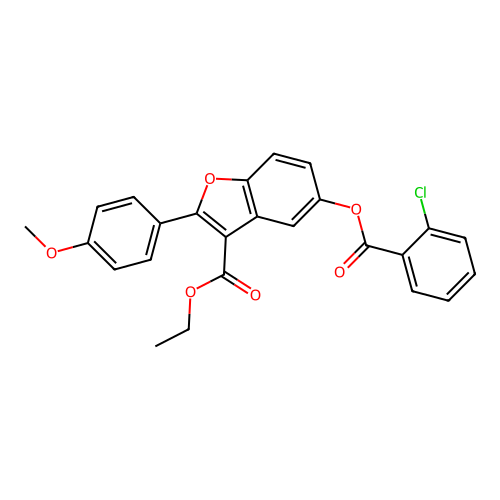 3-(Ethoxycarbonyl)-2-(4-methoxyphenyl)benzo[b]furan-5-yl 2-chlorobenzoate structure