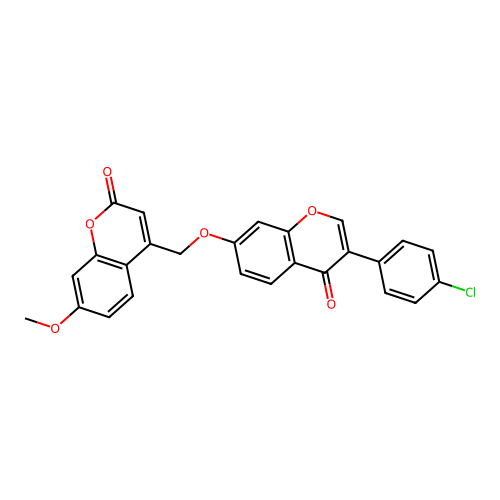 4-{[3-(4-Chlorophenyl)-4-oxochromen-7-yloxy]methyl}-7-methoxychromen-2-one structure