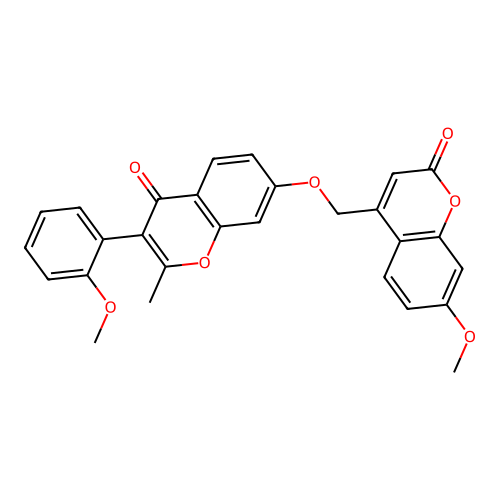 7-methoxy-4-({[3-(2-methoxyphenyl)-2-methyl-4-oxo-4H-chromen-7-yl]oxy}methyl)-2H-chromen-2-one structure