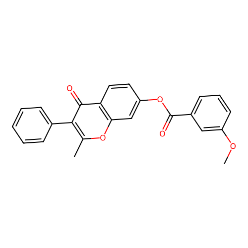 2-methyl-4-oxo-3-phenyl-4H-chromen-7-yl 3-methoxybenzoate structure