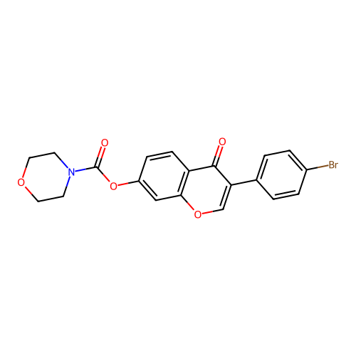 3-(4-bromophenyl)-4-oxo-4H-chromen-7-yl morpholine-4-carboxylate structure
