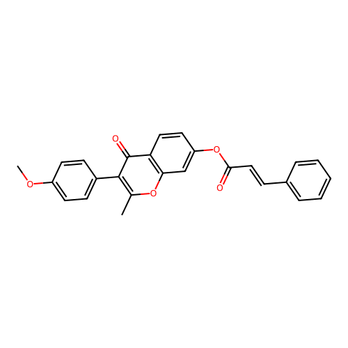 3-(4-methoxyphenyl)-2-methyl-4-oxochromen-7-yl (2E)-3-phenylprop-2-enoate structure