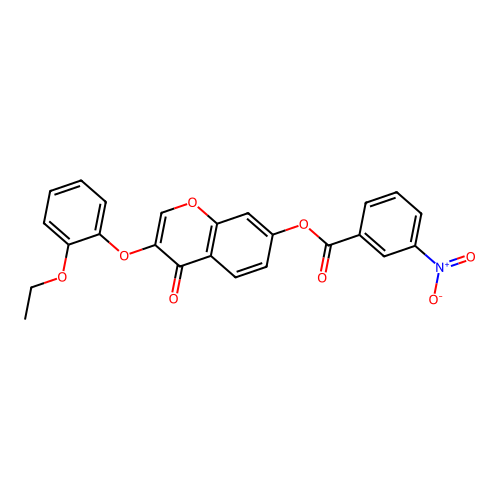 3-(2-ethoxyphenoxy)-4-oxo-4H-chromen-7-yl 3-nitrobenzoate structure