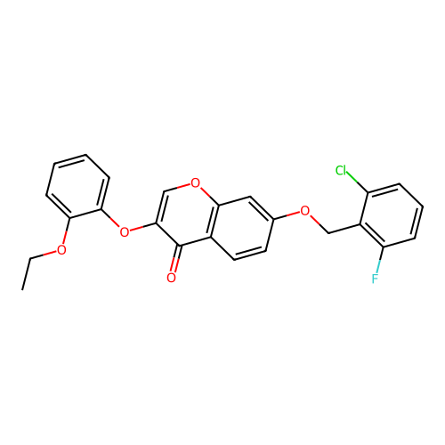 7-[(2-Chloro-6-fluorophenyl)methoxy]-3-(2-ethoxyphenoxy)chromen-4-one structure