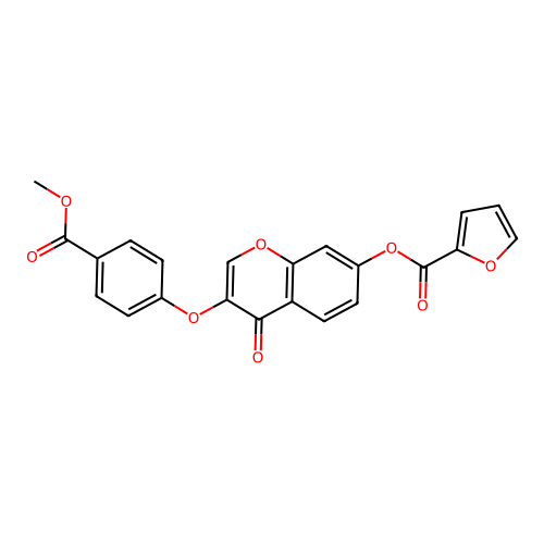 3-[4-(Methoxycarbonyl)phenoxy]-4-oxochromen-7-yl furan-2-carboxylate structure