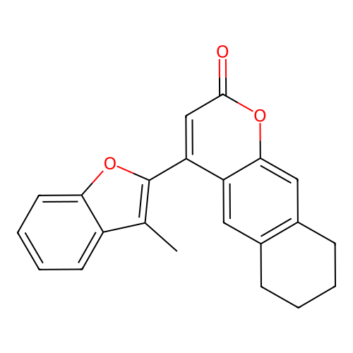 4-(3-methyl-1-benzofuran-2-yl)-6,7,8,9-tetrahydro-2H-benzo[g]chromen-2-one structure