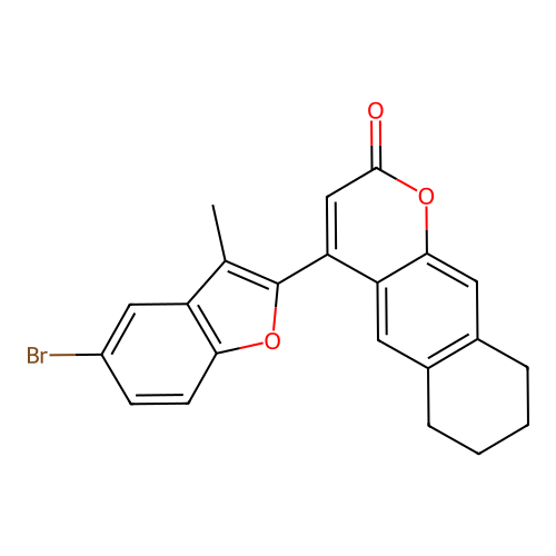 4-(5-bromo-3-methyl-1-benzofuran-2-yl)-6,7,8,9-tetrahydro-2H-benzo[g]chromen-2-one structure