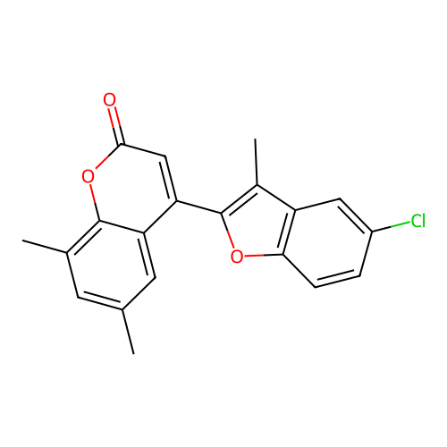 4-(5-Chloro-3-methylbenzo[d]furan-2-yl)-6,8-dimethylchromen-2-one structure