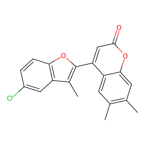 4-(5-Chloro-3-methylbenzo[d]furan-2-yl)-6,7-dimethylchromen-2-one structure