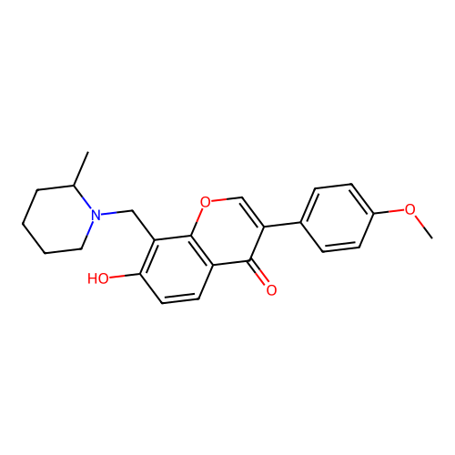 7-Hydroxy-3-(4-methoxyphenyl)-8-[(2-methylpiperidin-1-yl)methyl]chromen-4-one structure