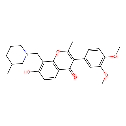 3-(3,4-dimethoxyphenyl)-7-hydroxy-2-methyl-8-((3-methylpiperidin-1-yl)methyl)-4H-chromen-4-one structure