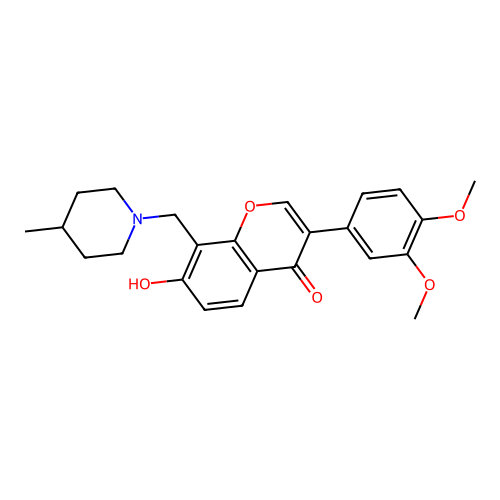 3-(3,4-dimethoxyphenyl)-7-hydroxy-8-((4-methylpiperidin-1-yl)methyl)-4H-chromen-4-one structure