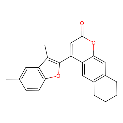4-(3,5-dimethyl-1-benzofuran-2-yl)-6,7,8,9-tetrahydro-2H-benzo[g]chromen-2-one structure