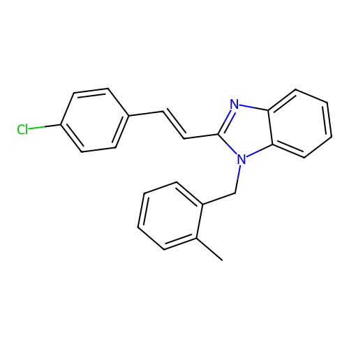 2-[(E)-2-(4-chlorophenyl)ethenyl]-1-(2-methylbenzyl)-1H-benzimidazole structure