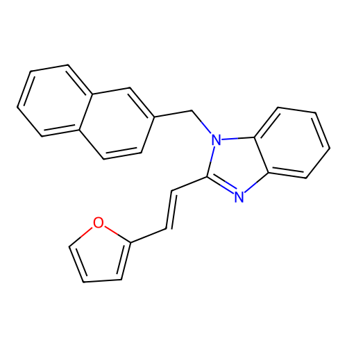 2-{(1E)-2-[1-(2-naphthylmethyl)benzimidazol-2-yl]vinyl}furan structure