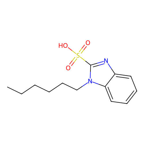 1-Hexylbenzimidazole-2-sulfonic acid structure