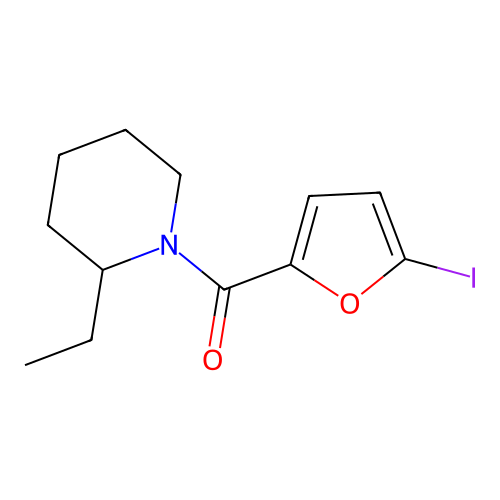 2-Ethylpiperidyl 5-iodo(2-furyl) ketone structure