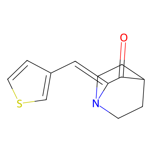 (2Z)-2-(thiophen-3-ylmethylidene)-1-azabicyclo[2.2.2]octan-3-one structure
