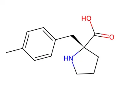 (R)-2-(4-methylbenzyl)pyrrolidine-2-carboxylic acid structure