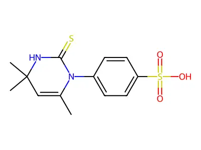 2(1H)-Pyrimidinethione, 3,4-dihydro-4,4,6-trimethyl-1-(p-sulfophenyl)- structure
