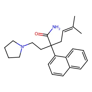 1-Pyrrolidinebutyramide, alpha-(3-methyl-2-butenyl)-alpha-(1-naphthyl)- structure