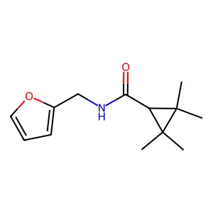 N-(furan-2-ylmethyl)-2,2,3,3-tetramethylcyclopropane-1-carboxamide structure