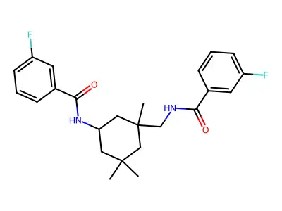 3-fluoro-N-[3-({[(3-fluorophenyl)carbonyl]amino}methyl)-3,5,5-trimethylcyclohexyl]benzamide structure