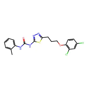 1-[5-[3-(2,4-dichlorophenoxy)propyl]-1,3,4-thiadiazol-2-yl]-3-(2-methylphenyl)urea structure