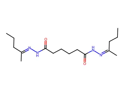 N,N'-bis(pentan-2-ylideneamino)hexanediamide structure