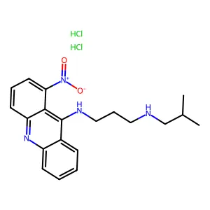 1,3-Propanediamine, N-(2-methylpropyl)-N'-(1-nitro-9-acridinyl)-, dihydrochloride structure
