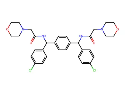 4-Morpholineacetamide, N,N'-(1,4-phenylenebis((4-chlorophenyl)methylene))bis- structure