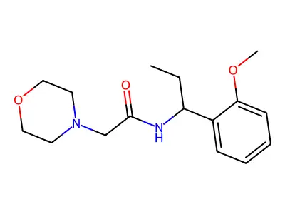 4-Morpholineacetamide, N-(1-(2-methoxyphenyl)propyl)- structure