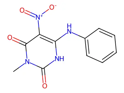 6-anilino-5-nitro-3-methyl-2,4(1H,3H)-pyrimidinedione structure