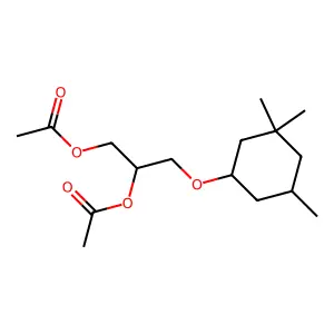 Propanetriol, 1-(3,5,5-trimethylcyclohexyl)ether, 2,3-diacetate structure