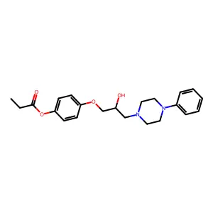 2-Propanol, 3-(4-phenylpiperazinyl)-1-(4-propionyloxyphenoxy)- structure