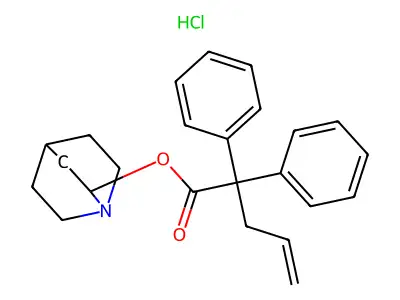 Quinuclidinol, alpha-allyldiphenylacetate hydrochloride structure