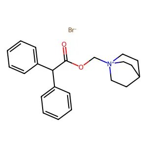 1-Azoniabicyclo(2.2.2)octane, ((diphenylacetyl)oxy)-1-methyl-, bromide structure