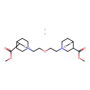 Quinuclidinium, 1,1'-oxydiethylenebis(3-methoxycarbonyl-, diiodide structure